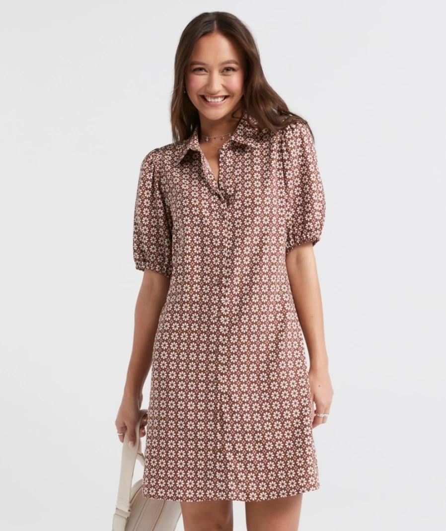 Sportsgirl Women's Floral Clara Linen Button Mini Dress