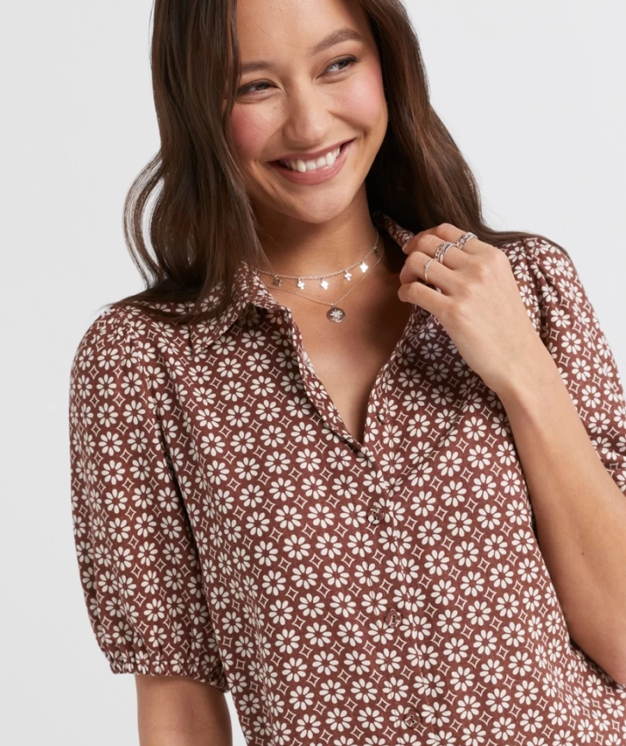 Sportsgirl Women's Floral Clara Linen Button Mini Dress