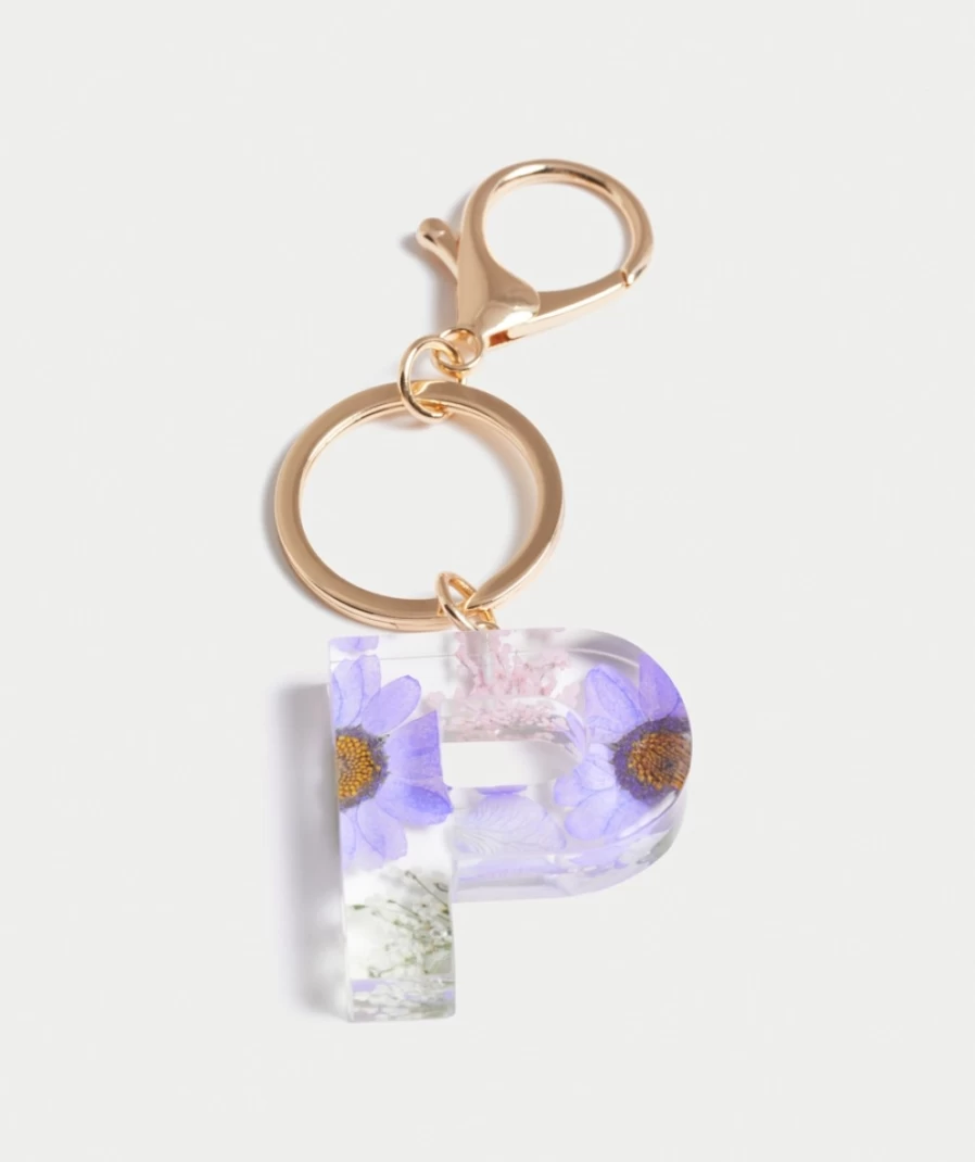 "Sportsgirl Women's Floral Alphabet Keyring - Stylish Letter Charm Accessory"