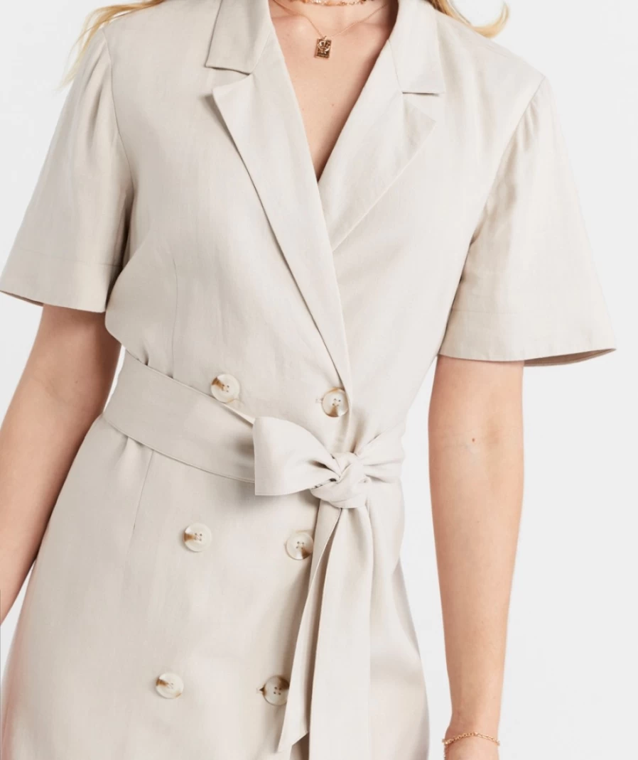 Sportsgirl Women's Neutral Emma Double Breasted Mini Dress