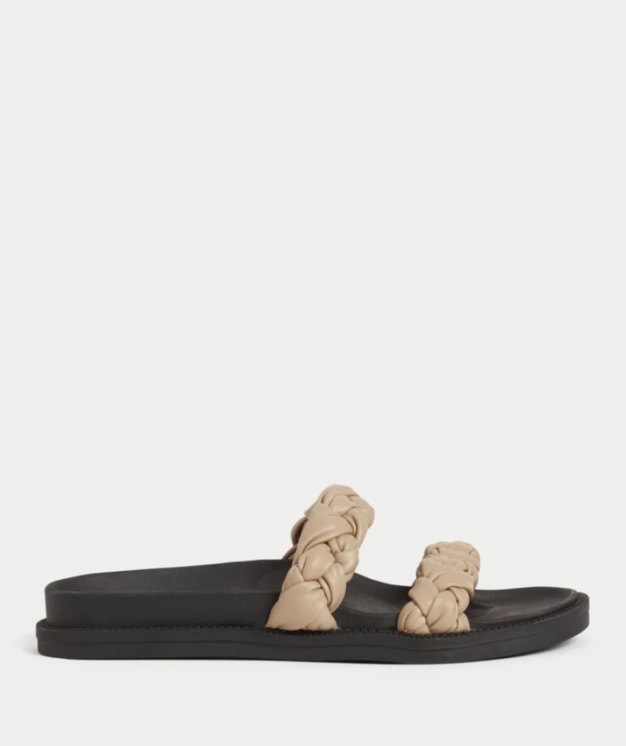 Sportsgirl Women's Lara Slide Sandals in Camel | Comfortable Casual Slides