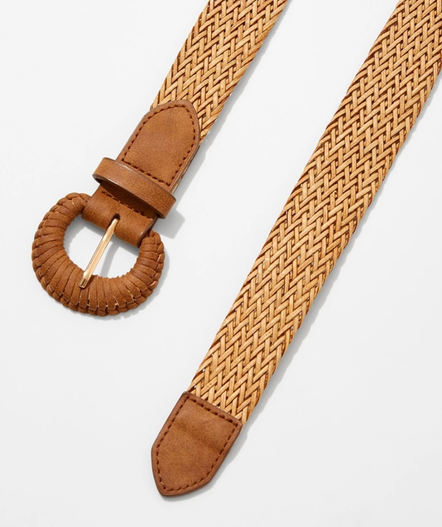 Sportsgirl Women's Tan Braided Waist Belt - Danielle Style Boho Chic Accessory