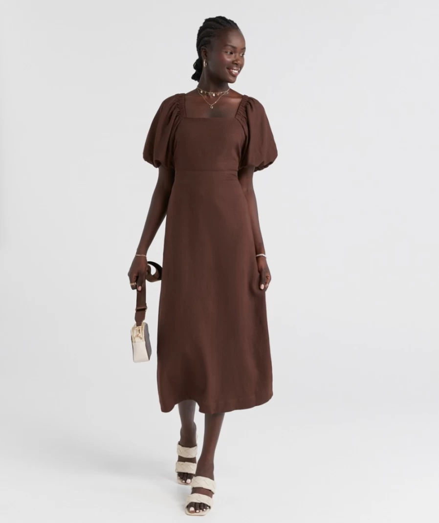 Sportsgirl Women's Chocolate Caitlyn Cut Out Midi Dress