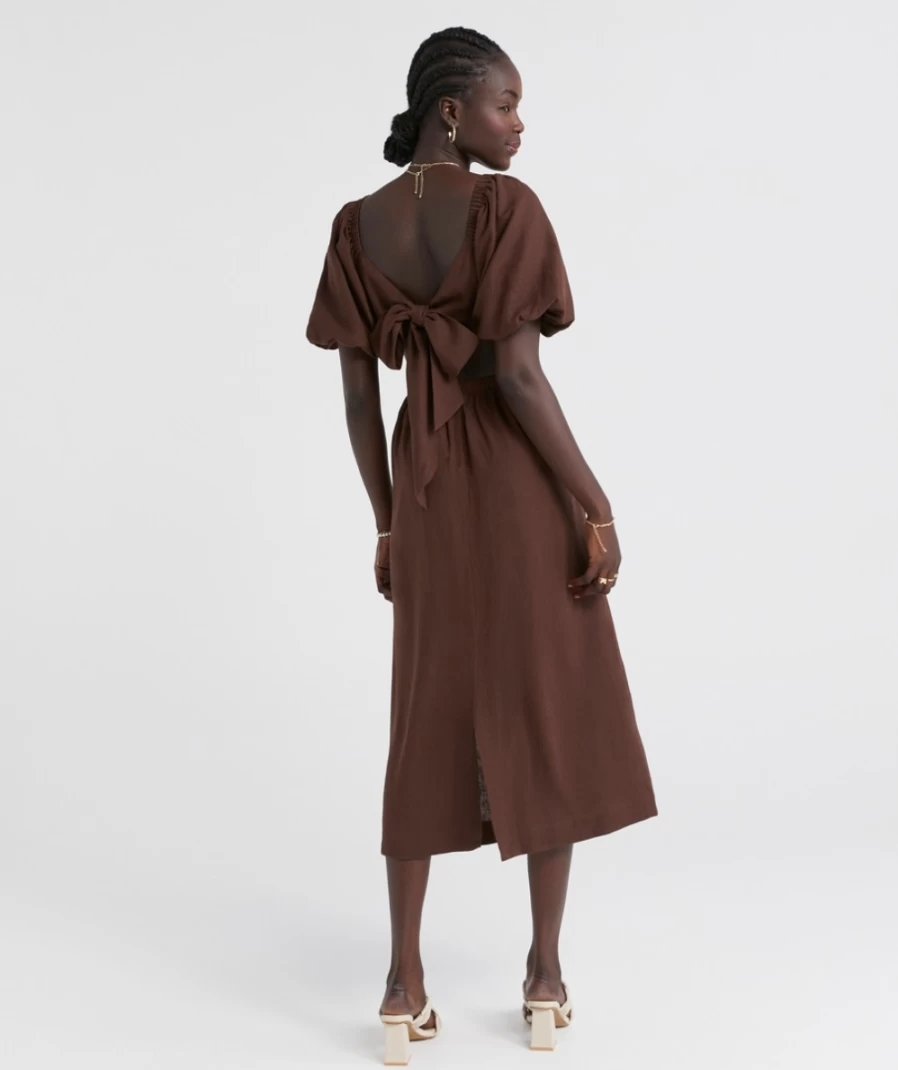 Sportsgirl Women's Chocolate Caitlyn Cut Out Midi Dress