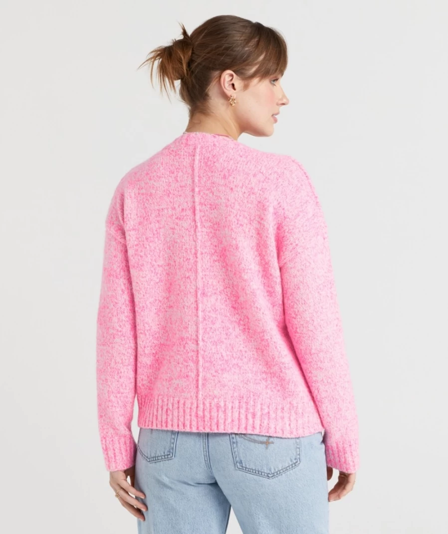 Sportsgirl Women's Pink Courtney V Neck Knit Sweater