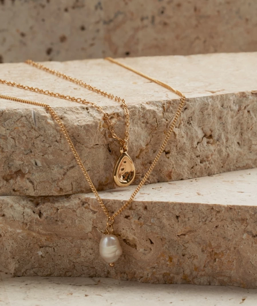 Sportsgirl Gold Plated Pearl Drop Pendant Necklace for Women