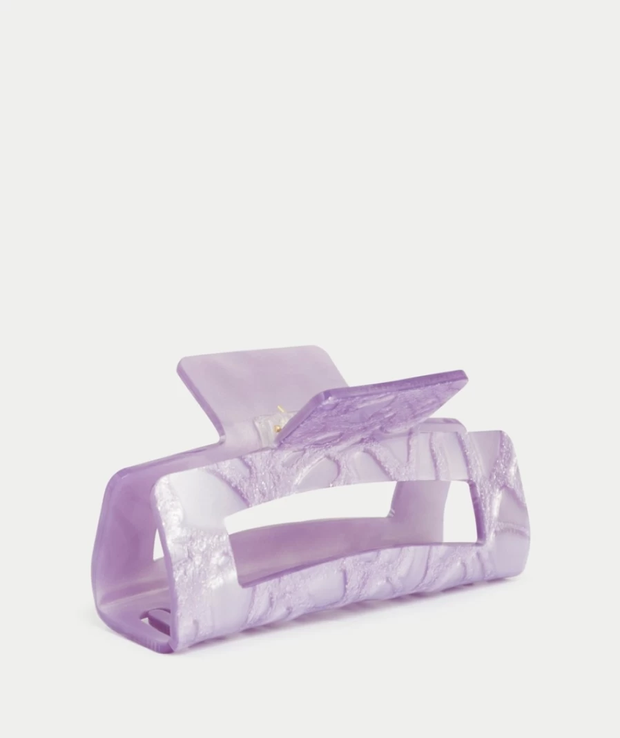 Sportsgirl Purple Marble Hair Claw for Women - Rectangle Hair Clip