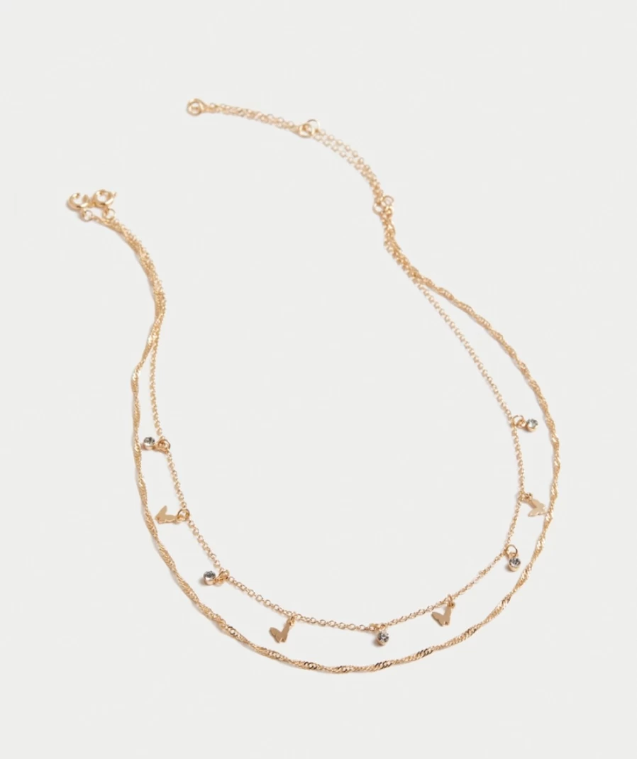 Sportsgirl Gold Plated Butterfly Necklace for Women - Elegant Layered Chain Jewelry Pack