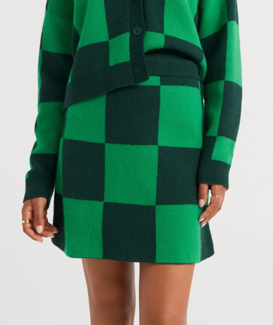 Sportsgirl Women's Check Layla Jacquard Mini Skirt Co-Ord Set