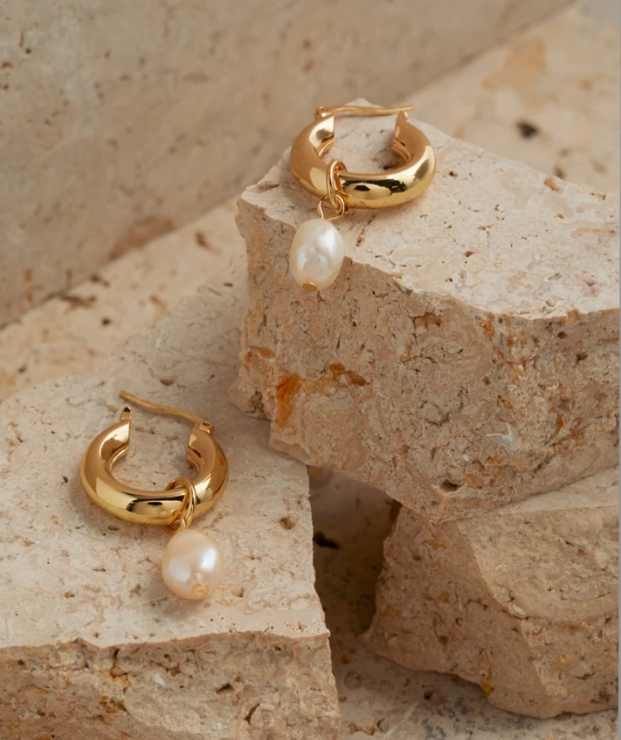 Sportsgirl Gold Plated Freshwater Pearl Earrings for Women