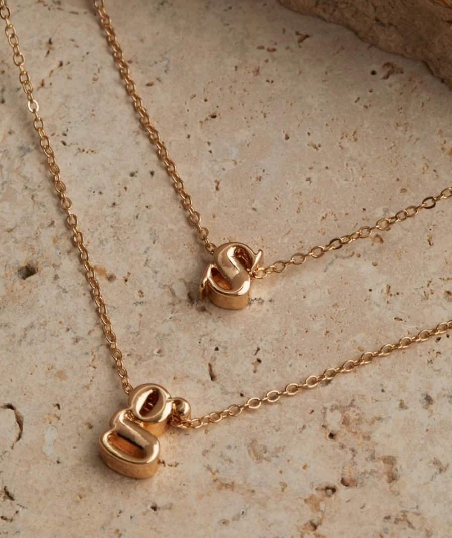 Sportsgirl Gold Plated Mini Letter Necklace for Women - Elegant Initial Pendant