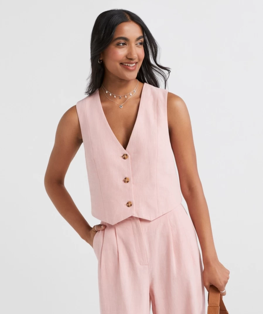 Sportsgirl Women's Musk Textured Vest - Navi Style Casual Wear