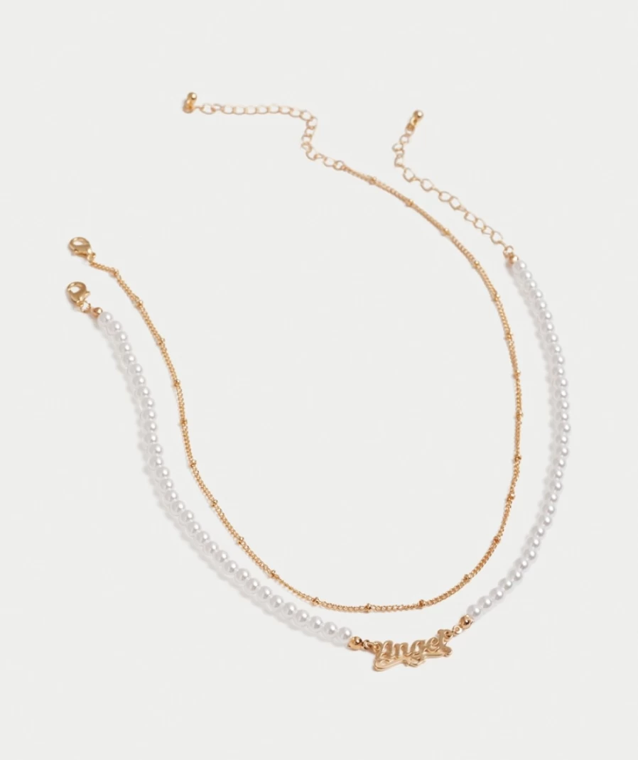 Sportsgirl Gold Pearl Angel Pendant Necklace for Women