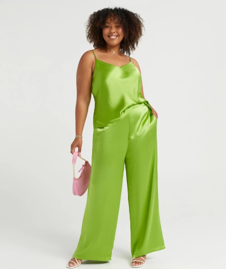 "Sportsgirl Women's Cheryl High-Waisted Satin Pants - Elegant & Comfortable Lounge Trousers"