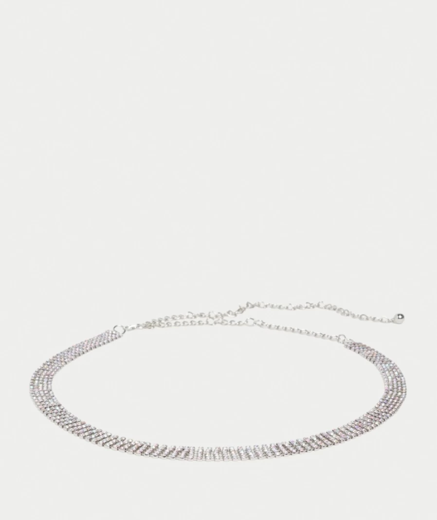 Sportsgirl Women's Silver Rhinestone Embellished Belt - Kleo Crystal Decorated Waistband