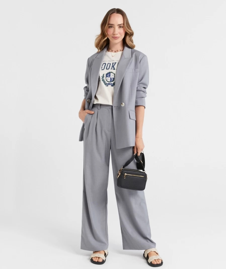 "Sportsgirl Women's Hailey Slouchy Tailored Pant - High Waist Wide Leg Trousers"