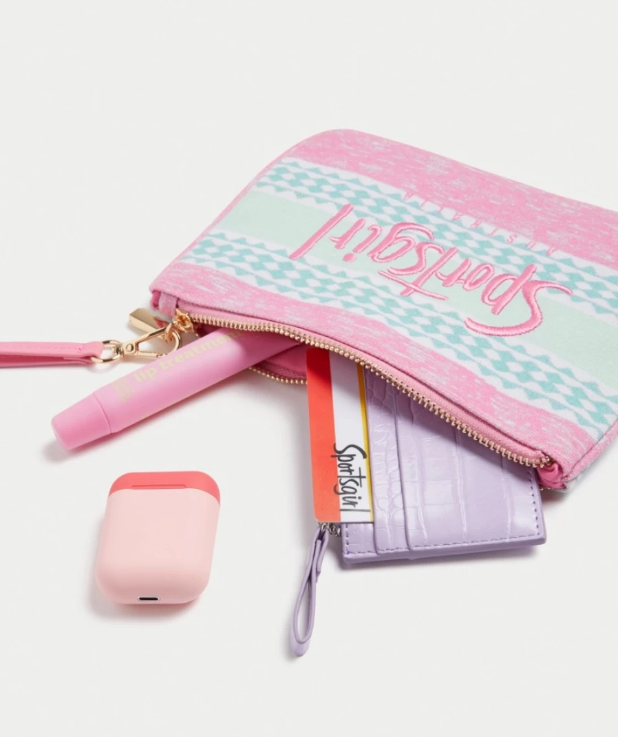 Sportsgirl Women's Multi Color Stripe Pattern Coin Purse - Retro Rewind Design