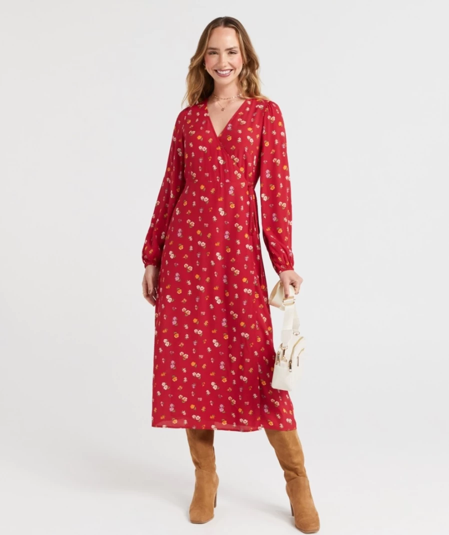 Sportsgirl Women's Floral Bella Wrap Midi Dress