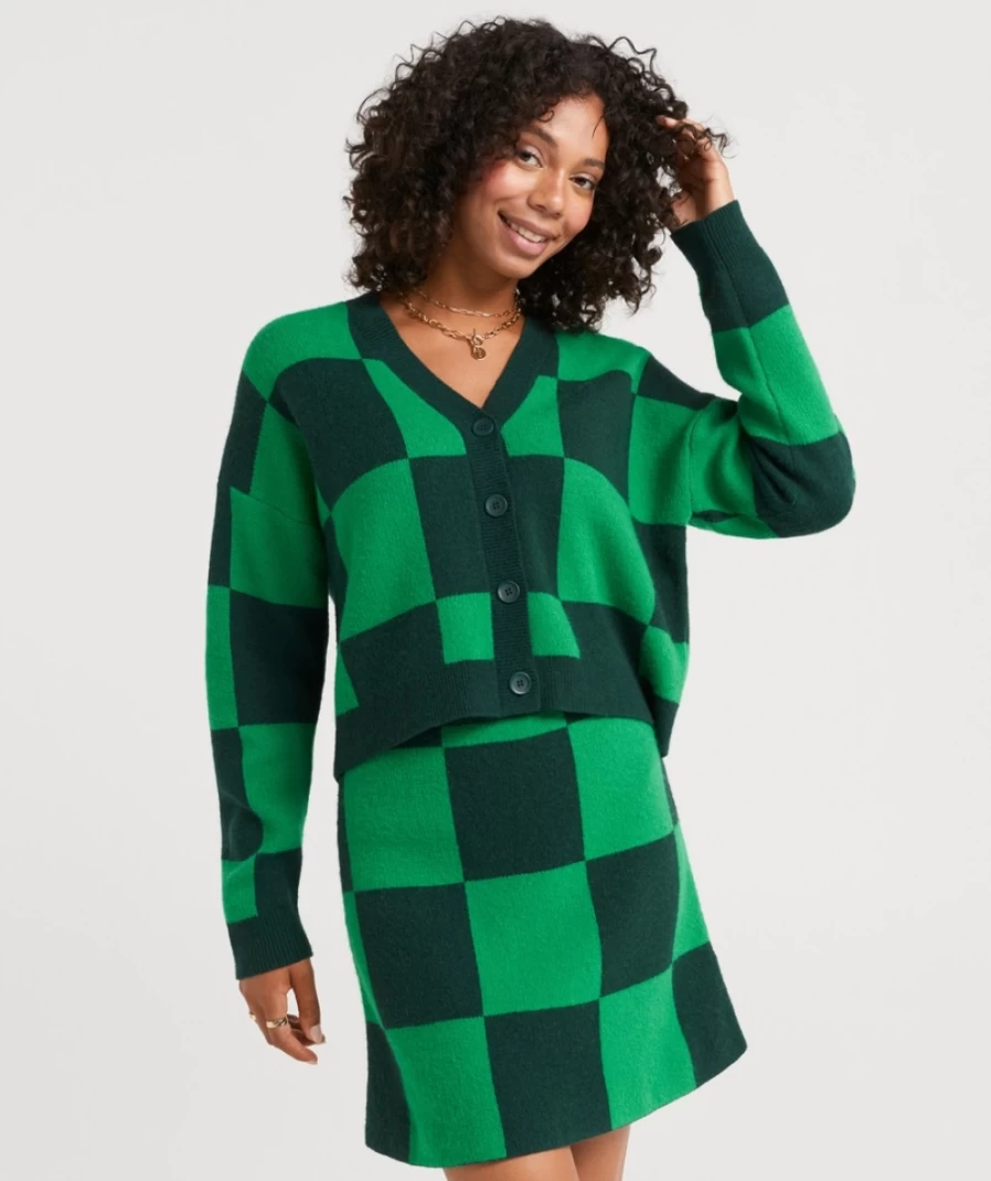 Sportsgirl Women's Check Layla Jacquard Cardi Co-Ord Set