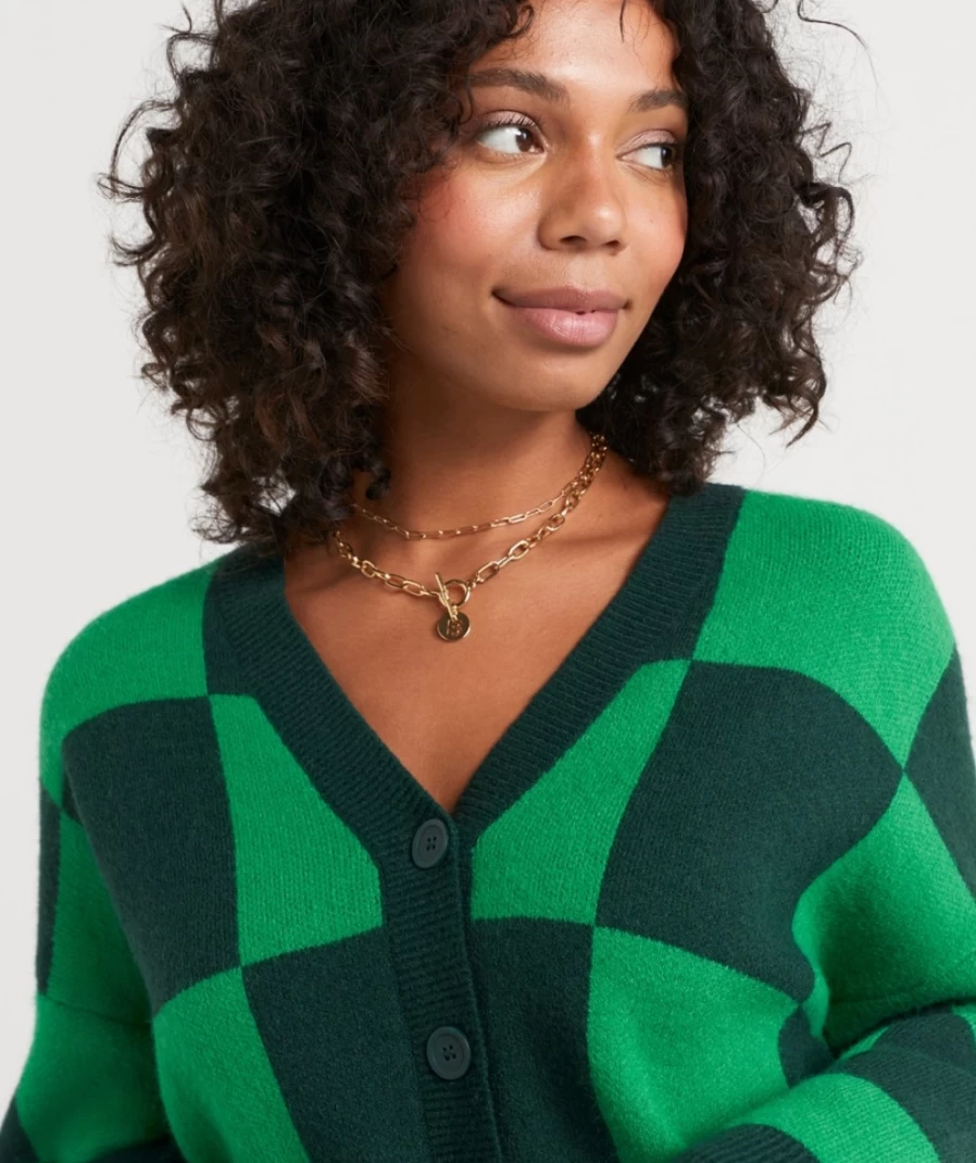 Sportsgirl Women's Check Layla Jacquard Cardi Co-Ord Set