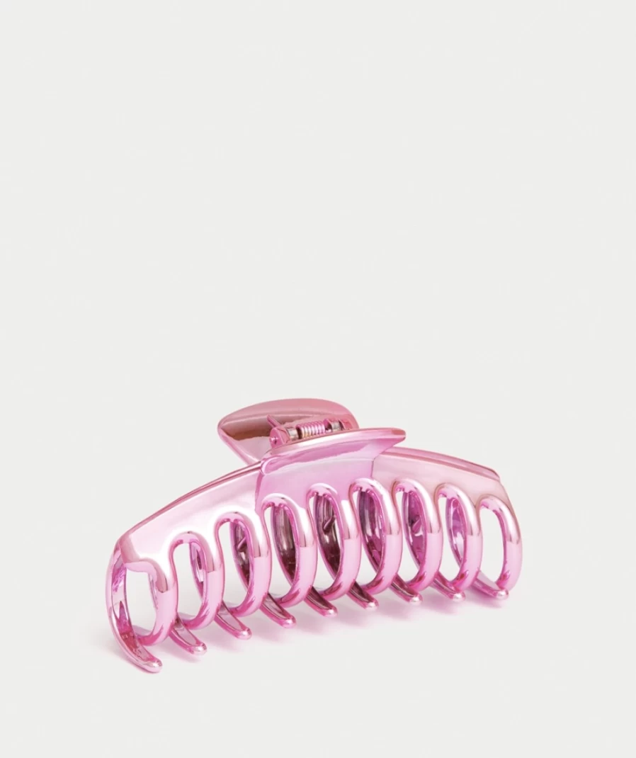 Sportsgirl Pink Metallic Hair Claw for Women - Stylish Hair Clip