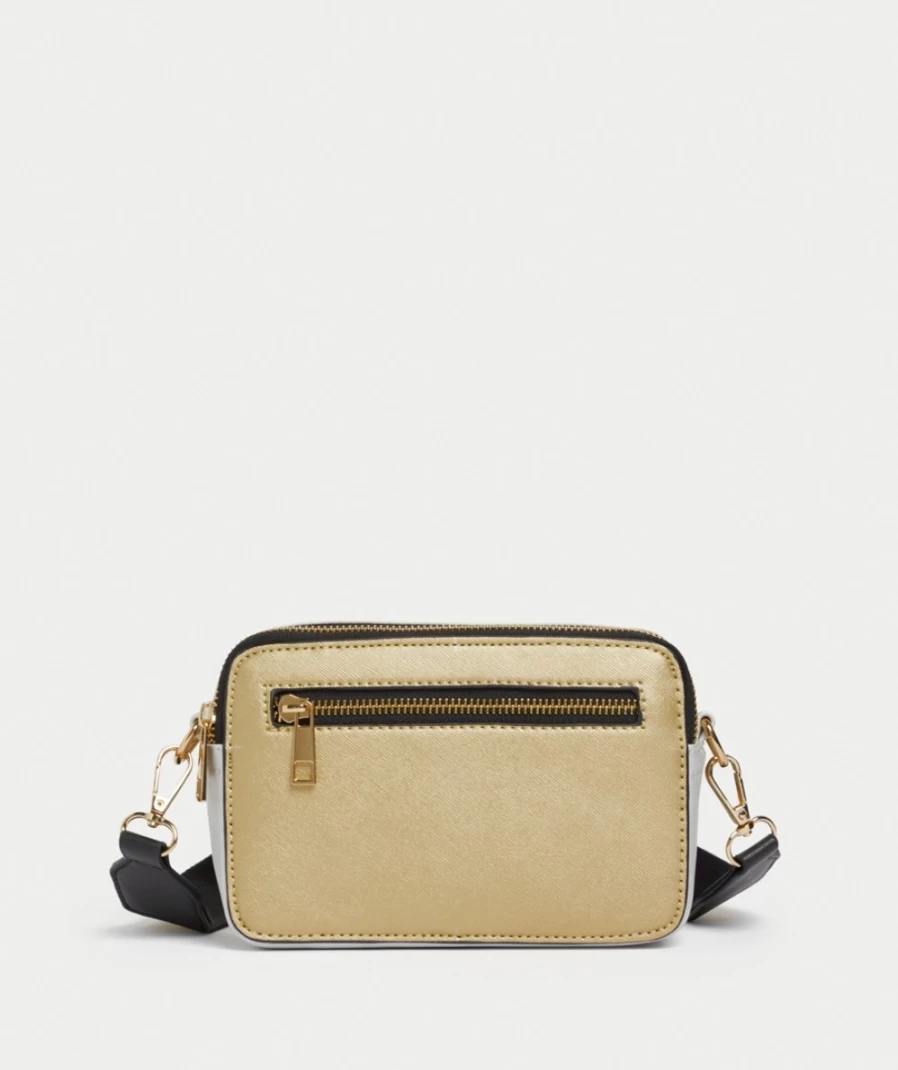 Sportsgirl Women's Multi Color Metallic Camera Bag with Spliced Design