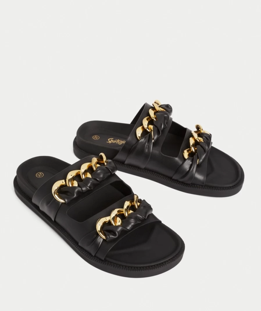 Sportsgirl Women's Havana Slide Sandals in Black