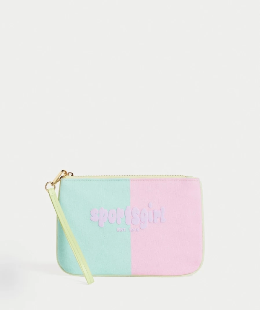 Sportsgirl Women's Pink & Blue Colour Block Coin Purse - Rewind Style