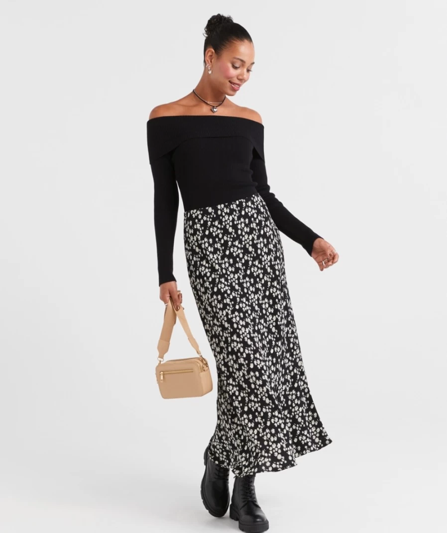 Sportsgirl Women's Floral Harley Crepe Midi Skirt