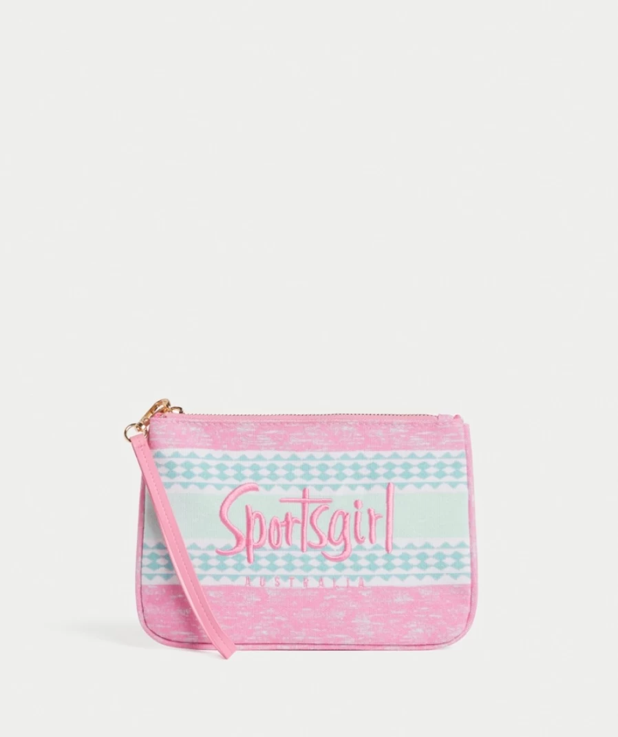 Sportsgirl Women's Multi Color Stripe Pattern Coin Purse - Retro Rewind Design
