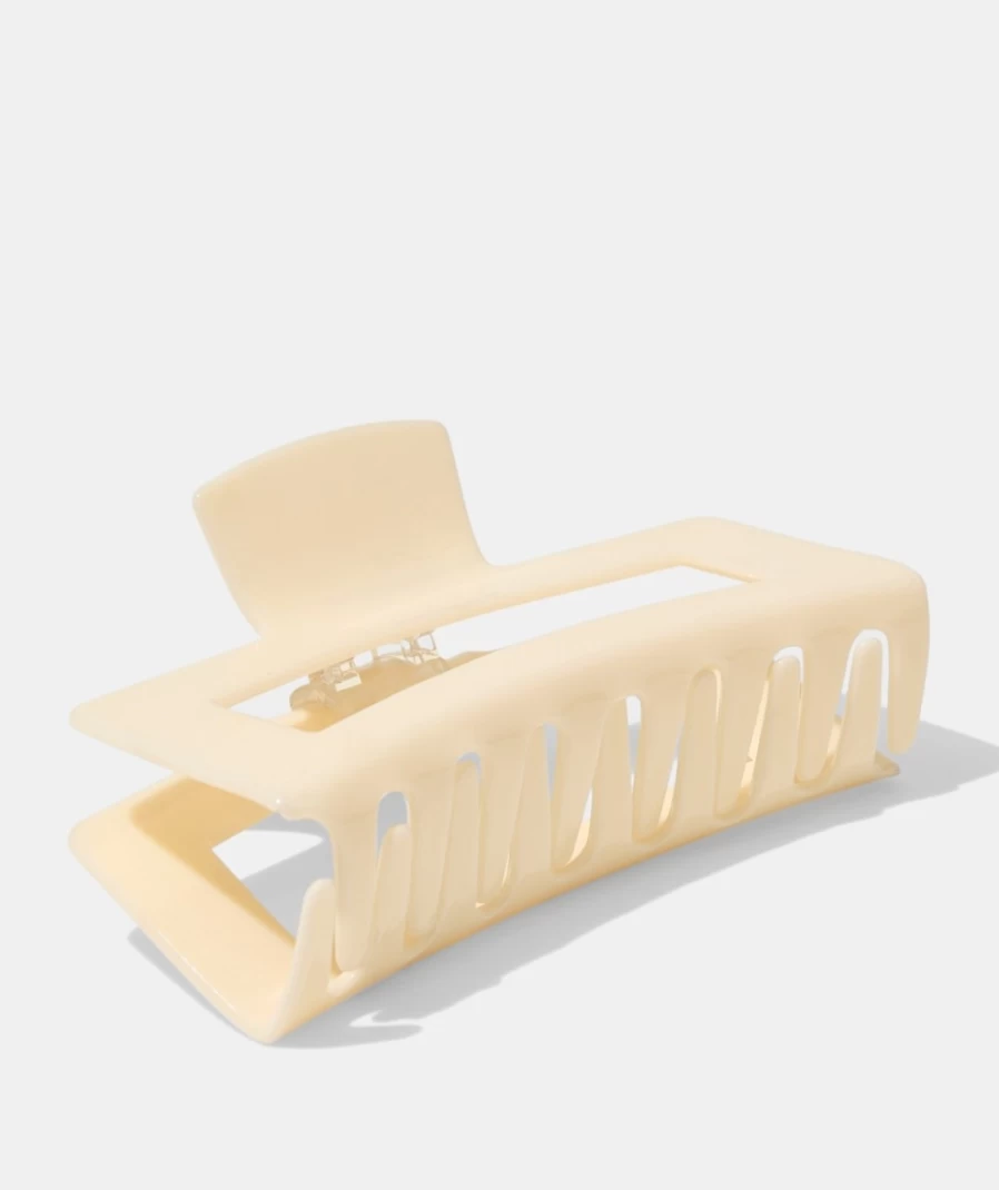 Sportsgirl Women's Ecru Large Open Rectangle Hair Claw Clip