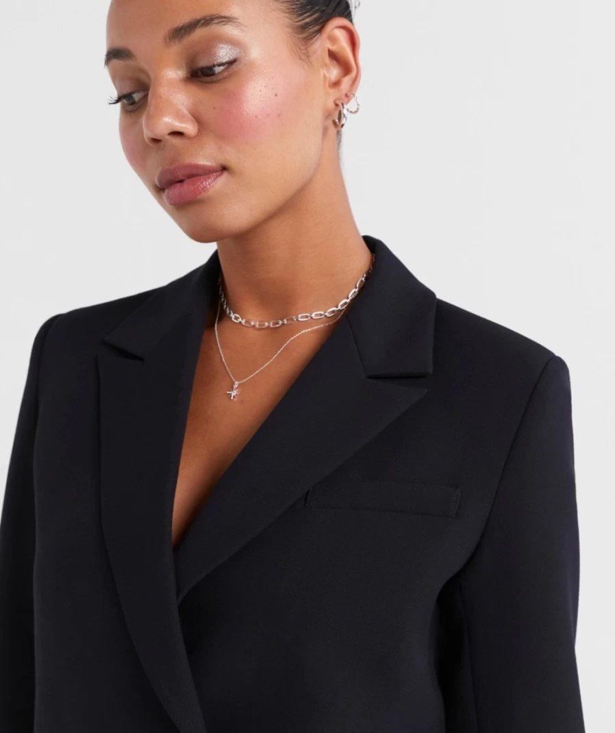 Sportsgirl Women's Black Millie Crop Blazer - Stylish Tailored Jacket for Women