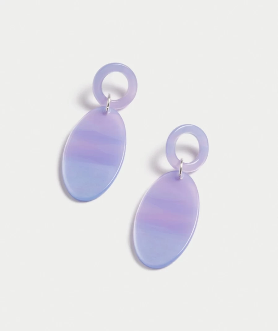 "Sportsgirl Women's Purple Acrylic Drop Earrings – Stylish Dangling Accessory"