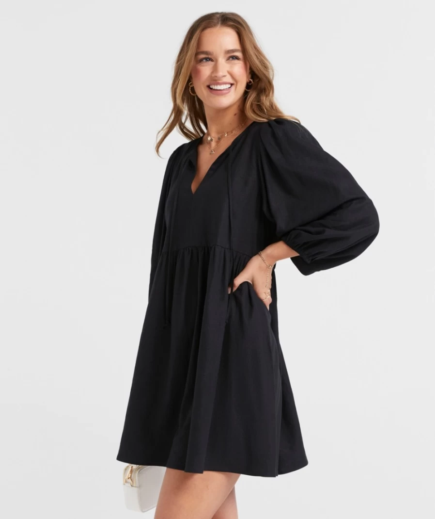 Sportsgirl Women's Linen Blend Mini Dress - Bailey Style Summer Casual Outfit